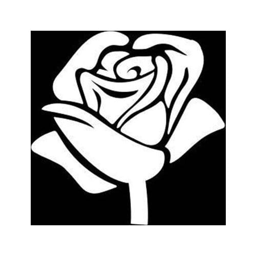 Black/Sliver Rose Sticker Rearview Mirror Car Decals Waterproof Removable Car Body Stickers Art Pattern S1075