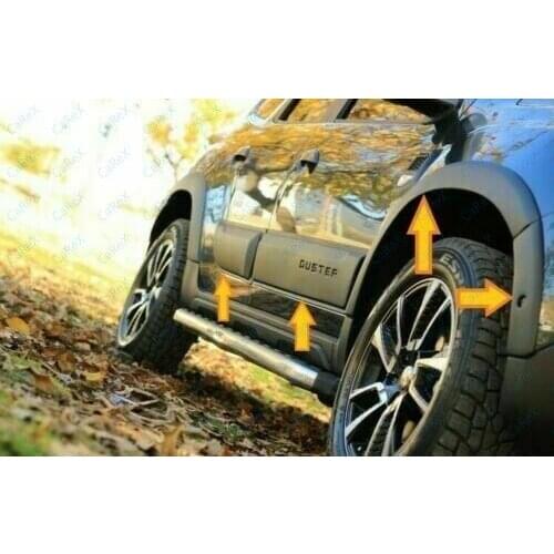 For Dacia Duster 2018 Up Fender & Door Moulding ABS Body Kit 12 Pieces