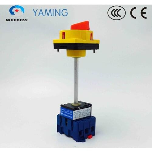 Door disconnect with handle and shaft 32 amps load 3 pole isolator switch rotary cam switch high voltage