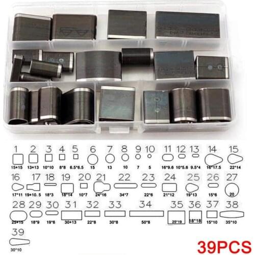 39pcs/set Leather Hole Hollow Cutter Punch Sets Metal Hole Shape Punches Handmade Leather Craft DIY Tool for Phone Holster