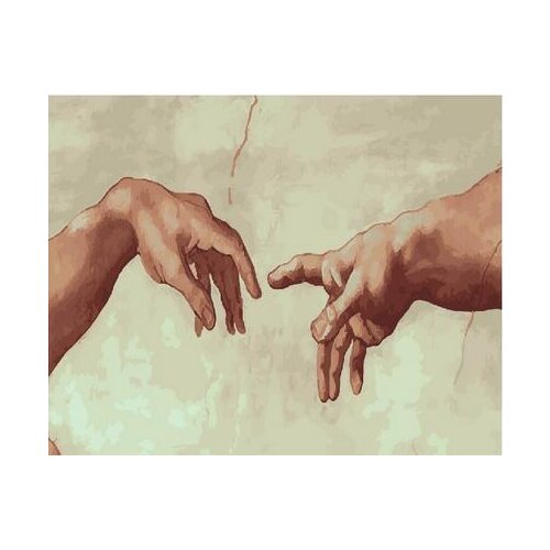Two hands DIY oil painting by numbers figure art canvas painting for home decor