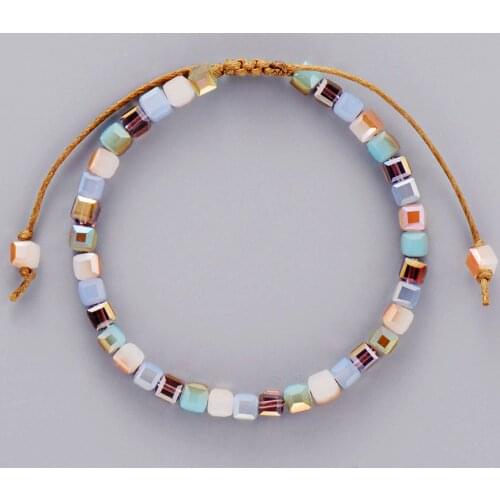 Classic Bling Crystal Bead Friendship Bracelet Coloful Cristal Adjustable Bracelet For Women Beaded Bohemia OL Bracelet