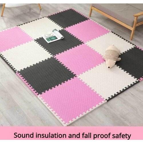 12PCS 30*30cm EVA Leaf Grain Floor Mats Gym Floor Mat Splicing Mats Patchwork Rugs Thicken Shock For Gym Fitness Room Workouts