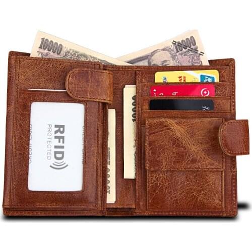 Xiaomi Fashion Mens Wallet RFID Anti-theft Brush Retro Wallet Short Hasp Coin Purse Card Holders Mony Bag