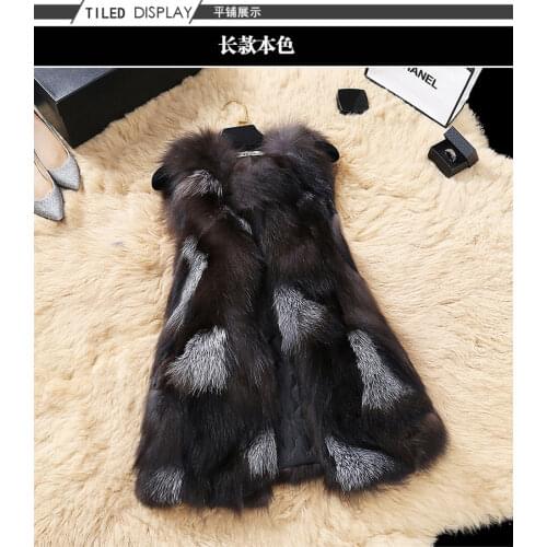 New real genuine natural fox Fur vest Womens Winter Warm Gilet Jacket custom any size