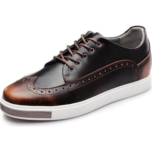 New Arrival Mens Leather Casual Shoes British Style Fashion Internal Increase Lace-up Elegantes Flats Business Footwear for Male