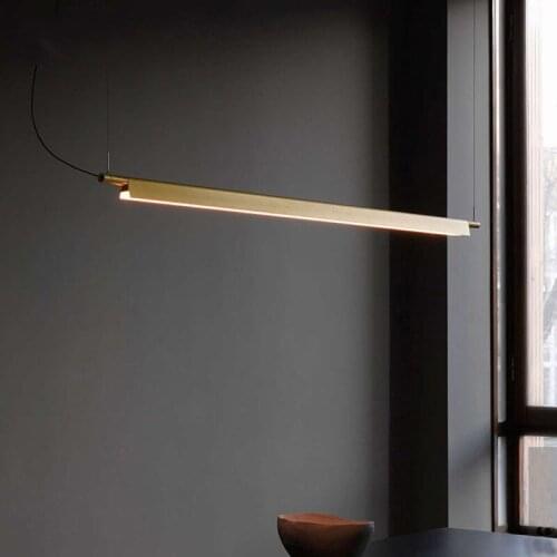 Compendium Suspension Scandinavian style long pendant light restaurant bar creative aluminum lamp study diningroom pendant light