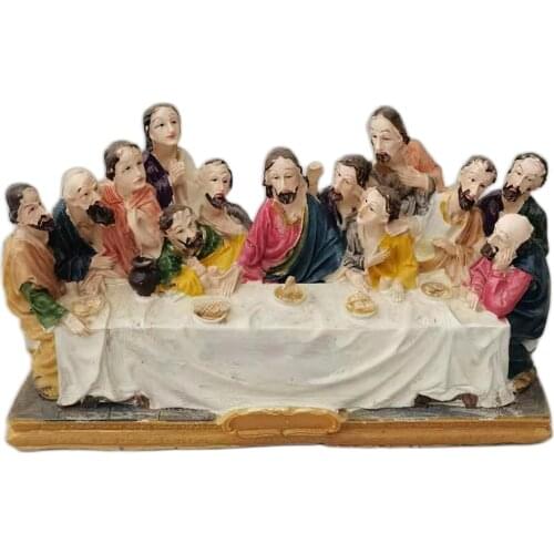 The Last Supper Jesus and His 12 Disciples Tabeltop Figurine Decorative Gift 7 inch L for Car Dashboard