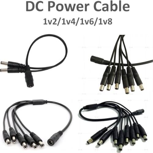DC 12/24V Male Female plug with 8 power splitter for Car camera Car DVR CCTV monitor & subwoofer & LED light strip LED bar