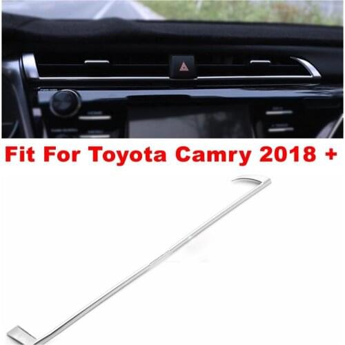 Center Air Conditioning AC Outlet Vent / Danger Warning Lamps Decoration Strip Cover Trim For Toyota Camry XV70 2018 - 2020
