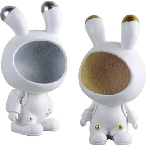 Big Mouth Space Rabbit Statue Storage Nordic Creative Fruit Snacks Candy Porch Key Storage Ornaments Home Living Room Decoration