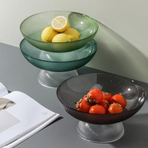 Eureopan Glass Fruit Plate Living Room Dining Table Dried Fruit Plate Coffee Table Decoration Creative Home Snack Plate