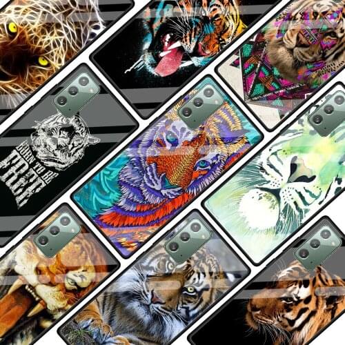 Animals Tiger Color Glass Phone Case For Samsung Galaxy Note 10 Plus 20 Ultra 5G 10 Lite 9 20 8 Cover Coque