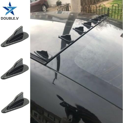 1pcs DBW Universal Car Carbon fiber grain Antenna Carro EVO-Style Roof Shark Fins Spoiler Wing Kit Vortex Generator Coche Antena