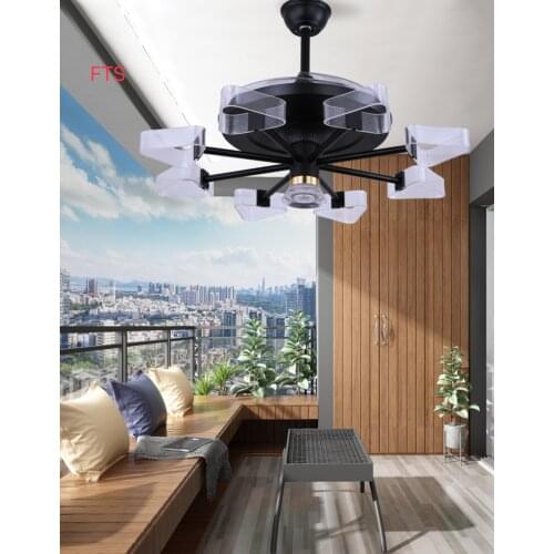 Nordic fan light magic bean ceiling fan light household simple bedroom restaurant invisible electric fan light fan chandelier