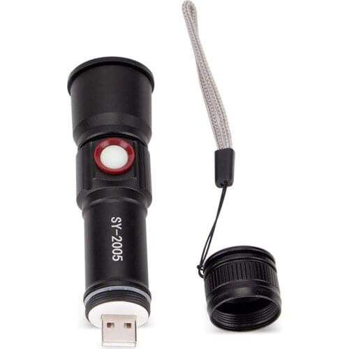 Tail USB Flashlight Highlight Handy LED 3 Modes Mini Flashlight Waterproof Rechargeable Lithium Battery Flashlight LED Torch
