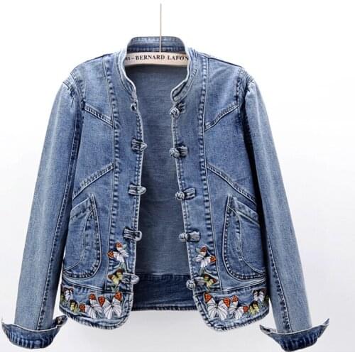 New Women Fashion Demin Short Jackets And Coat Women Full Sleeve Outwear Female Overcoat