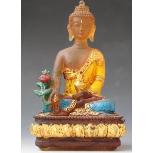 12.5 cm * / Buddha figurige, Bhaisajya Buddha statue Crystal Glass Buddha sta