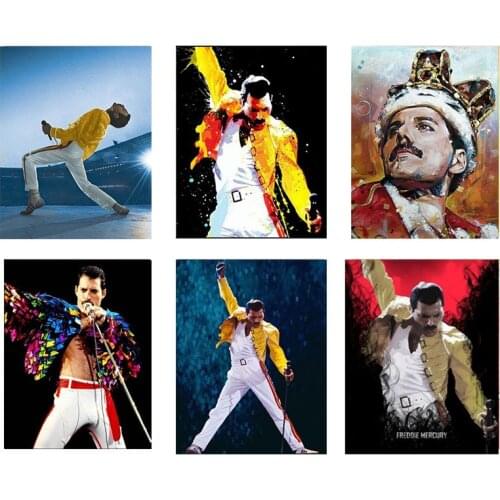 5D DIY Diamond Painting Full Square/Round Drill "Queen Band Freddie Mercury " 3D Embroidery Poster Cross Stitch Gift Decor