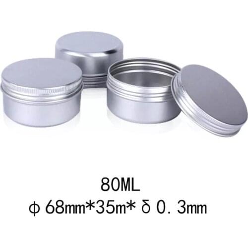 80ml Big Tin box Refillable Containers Aluminum Cosmetic Tins Storage Jars Empty Cosmetic Screw Top Sample Containers Jars