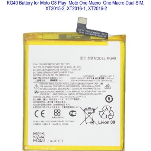 1x 4000mAh / 15.2Wh KG40 Battery For Motorola Moto G8 Play Moto One Macro, One Macro Dual SIM, XT2015-2, XT2016-1, XT2016-2