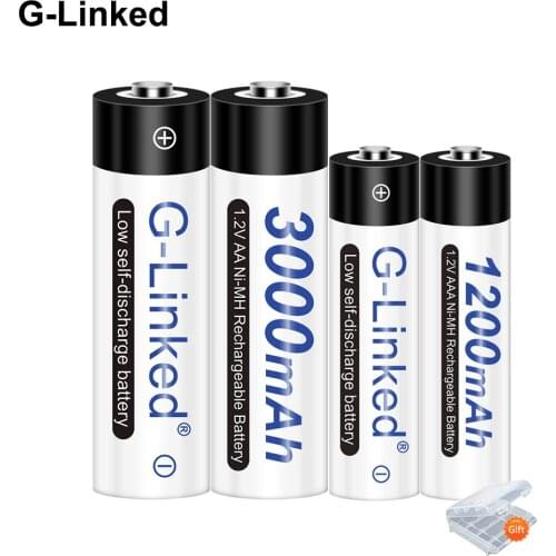 G-Linked AA + AAA 1.2V Rechargeable Battery NI-MH 2A AA 3000mAh / 3A AAA 1200mAh NI-MH Rechargeable Batteries