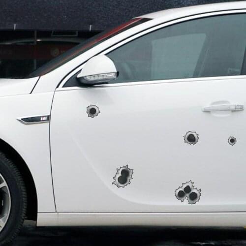 Aliauto Car-styling Simulation Of Bullet Holes Funny Car sticker and Decal Accessories For Motorcycle Volkswagen Ford Focsu Kia