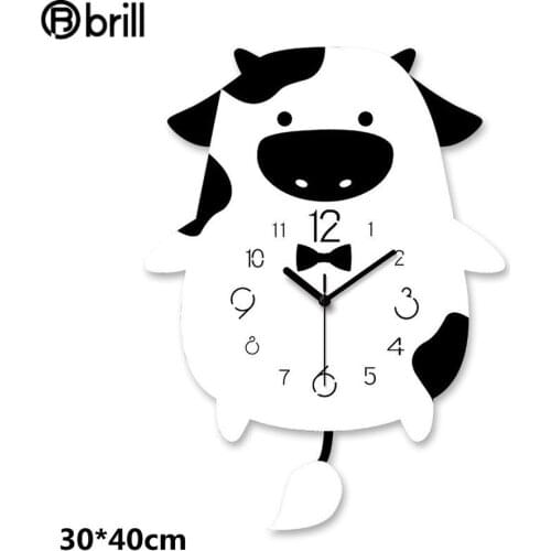 Silent Electronic Kids Room Wall Clocks Digital Cute Cartoon Wall Clocks Swing Children Fashion Decoration 3d Housewarming Gift