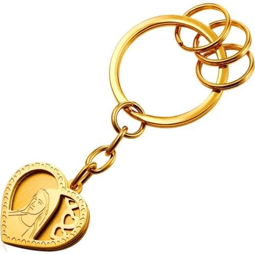 Collare Heart Key Chain Gold Color Stainless Steel Key Holder Beauty Shape Key Pendant For Women Men Key Rings K111