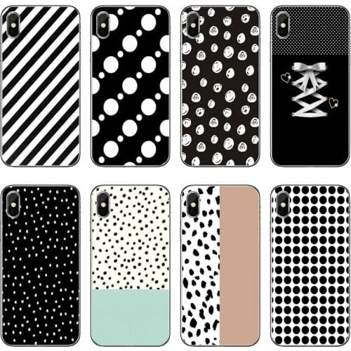 Black and White Polka Dot Transparent Phone Case For iPhone 12 11 Pro Max Mini XS Max XR X 8 7 Plus 6 6S Plus 5 5S SE 2020