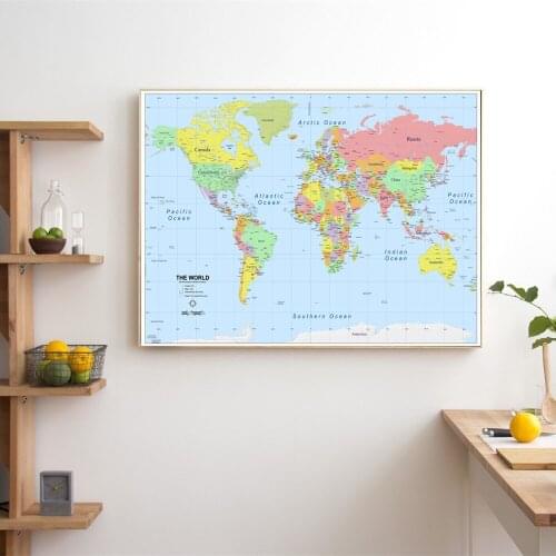 World Map Classic HD Map Canvas Painting Wall Art Nordic Decoration Home Modern Poster For Living Room Unframed Print Pictures