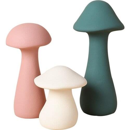 Creativity Mushroom Decor Ceramic Ornaments Modern Simple Desktop Model Home Living Room Decoration C1