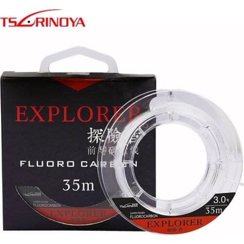 TSURINOYA 35m Leader Line 100% Fluorocarbon Line EXPLORER Main Line High Strength Sinking Fishing Line Pesca Carp Fishing Wire