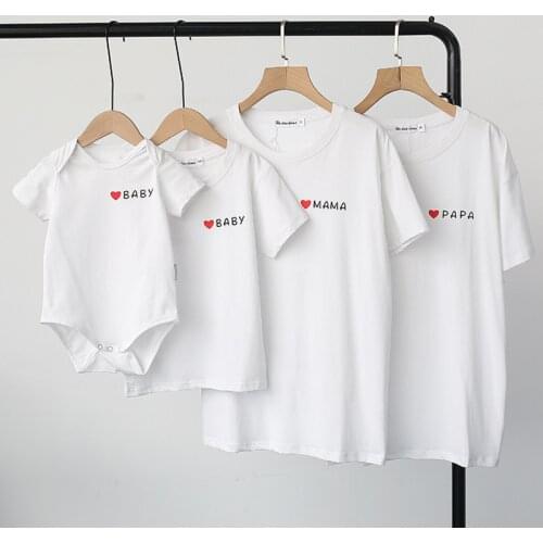 Summer Father Mother Son Daughter Clothes Family Matching T-shirt Adult Kids T-shirt Baby Rompers Family Look