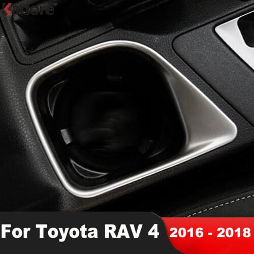 For Toyota RAV4 RAV 4 2016 2017 2018 ABS Matte Water Coffee Drink Cup Holder Frame Decorative Cover Trim Car Interior Styling