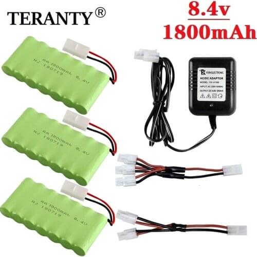M Model ) Ni-MH 8.4v 1800mah Battery + 8.4v Charger For Rc toy Car Tank Train Robot Boat Gun AA 8.4v Rechargeable Battery Pack