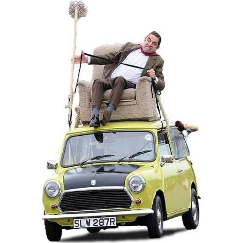 13cm*9cm for Mr Bean Sitting In The Car Funny Personality Car Stickers Scratch-Proof Decal for Laptop Surfboard Car Accessories