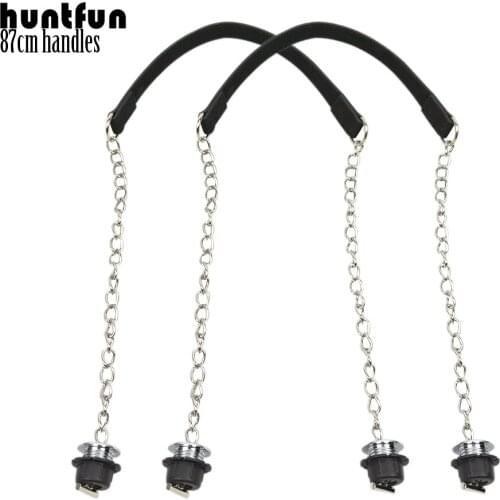 New huntfun 1 Pair Nubuck Flat Silver Long Thick Single Chain with OT Buckle Silver screws for Obag O bag Handles for Women Bag