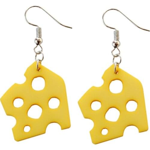 New Fashion Yellow Cheese Acrylic Dangle Earrings Hollow Geometric Triangle Drop Earrings For Women Earring Party Jewelry Gifts