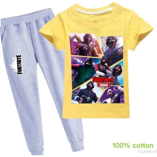 Fortnite New Summer Girls Set Cartoon printing for kids Boys toddler t shirt Pant christmas clothing Tracksuit outfit