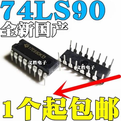 NEW 74LS90 SN74LS90N Counter chip DIP14 HD74LS90P Five decimal frequency counter, counter chip