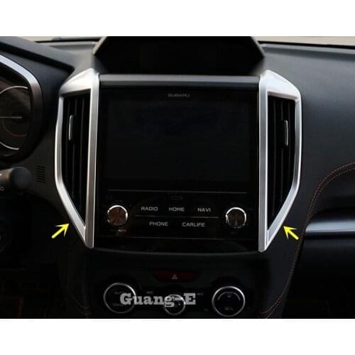 Car Body Cover Garnish Detector Inner Front Bottom Air Conditioning Outlet Vent Trim Frame 2pcs For SUBARU XV 2018 2019 2020