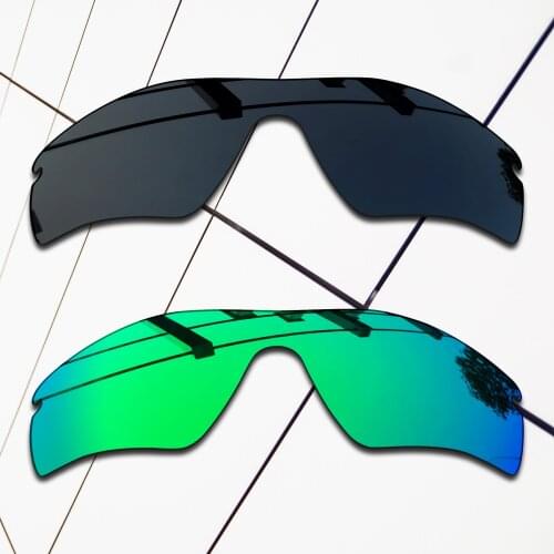 E.O.S 2 Pieces Black & Emerald Green Polarized Replacement Lenses for Oakley RadarLock Path OO9181 Sunglasses