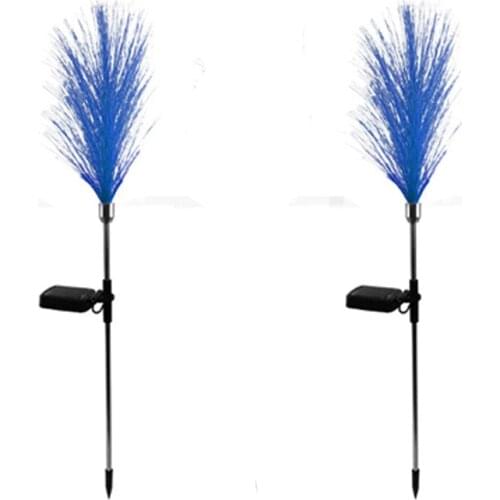 Fiber Reed LED Solar Light Stake Lights Solar Powered Outdoor LED Path Lawn Yard Patio Garden Lamps Pathway Lights Decorative