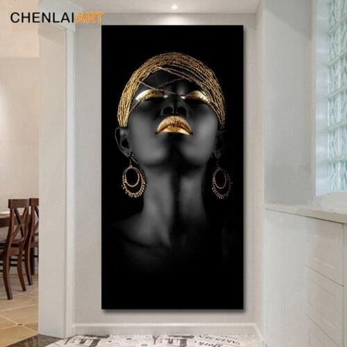 Canvas Prints Modern Black Woman Model Painting Wall Art Poster And Prints Pictures Home Decoration For Living Room No Frame