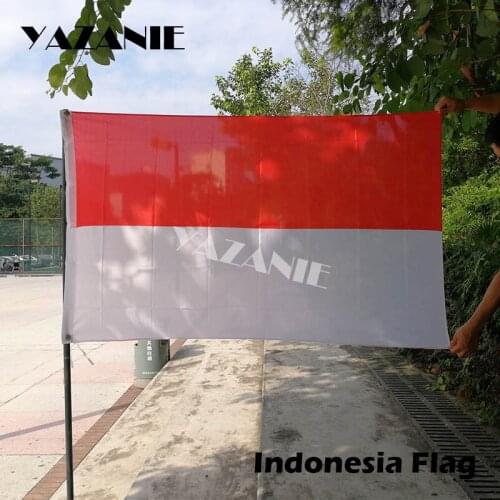 YAZANIE 90x150cm Indonesia National Flag New 3x5ft Polyester National Flag Banner High Quality Cheap Price In-kind Custom Flag