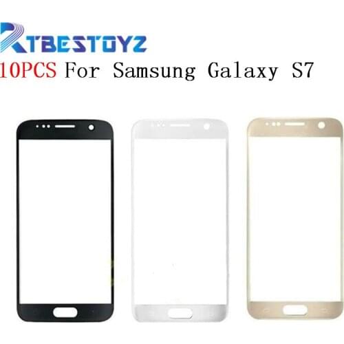 RTBESTOYZ 10PCS/lot 5.1'' Front Glass Repair Parts For Samsung Galaxy S7 Front Touch Screen Glass Outer Lens G9300
