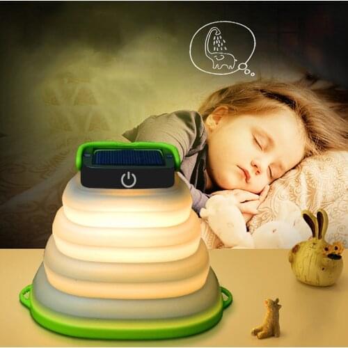 Folding LED Camping Light Waterproof Outdoor Tent Camping Lantern Solar Flashlights Lamp USB Rechargeable Portable Hanging Lamps