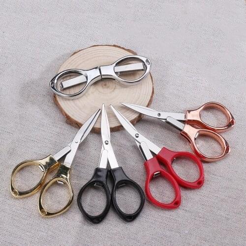Stainless Steel Foldable Scissors 8 Words Glasses Modeling Student Stationery Office Crafts Kids DIY Supplies
