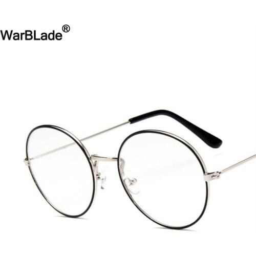 WarBLade Vintage Gold Metal Frame Eyeglasses Lunette Mens Womens Sun glasses Round Optical Lens Eyewear Nerd Clear Lens Glasses